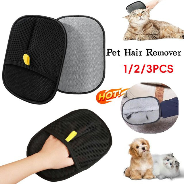 Alloet Tierhaar-Entferner-Handschuhe zur Fellpflege für Hunde, Katzen und Kaninchen für langes, kurzes oder lockiges Haar - Bild 1