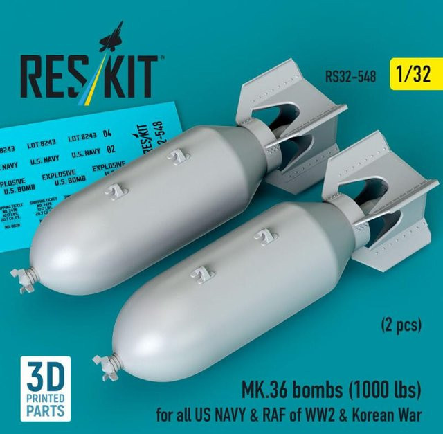 ResKit Models MK.36 Bombs, 2-teiliges Set, 3D Printed - Bild 1