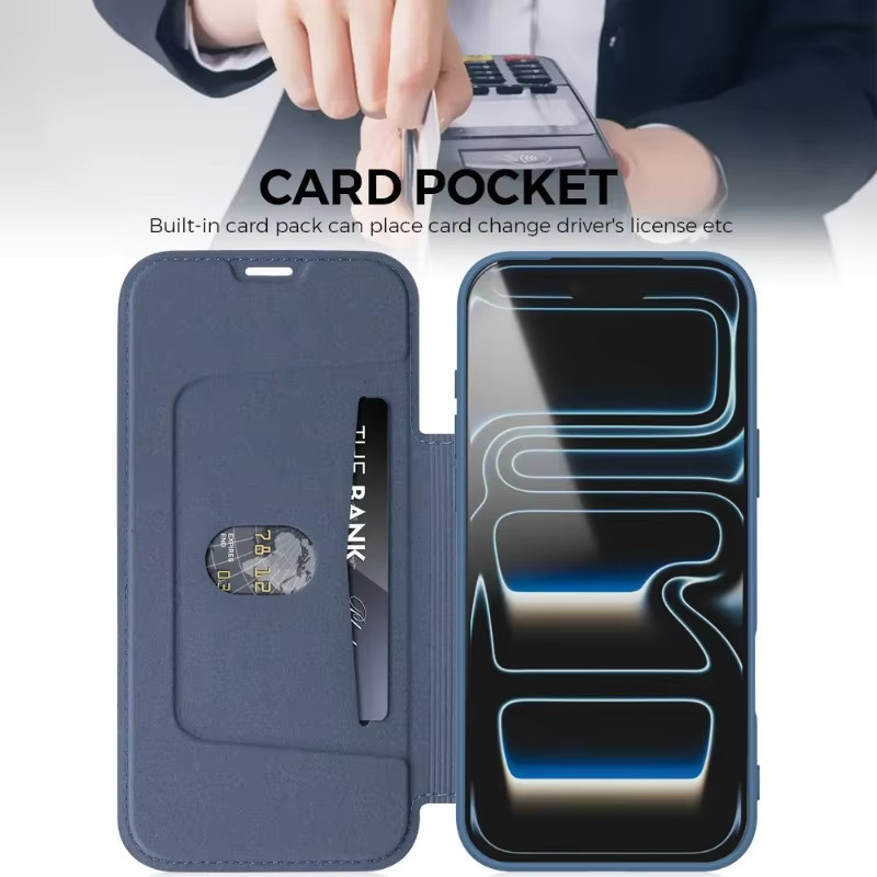 Silikon Flip Case mit Kartenfach für Apple iPhone 17 16 15 14 13 12 Pro Max Plus in Purple - Bild 4