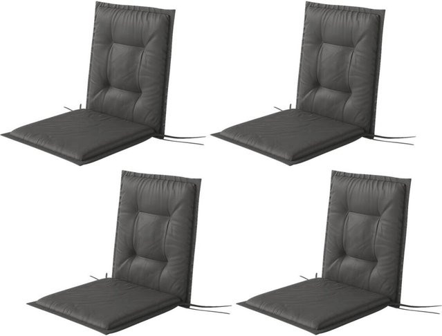 Outsunny Sitzkissen 4er Set grau aus Polyester mit Schaumstoff, wasserabweisend und UV-beständig, B/H/L: 50 x 5 x 108 cm - Bild 1