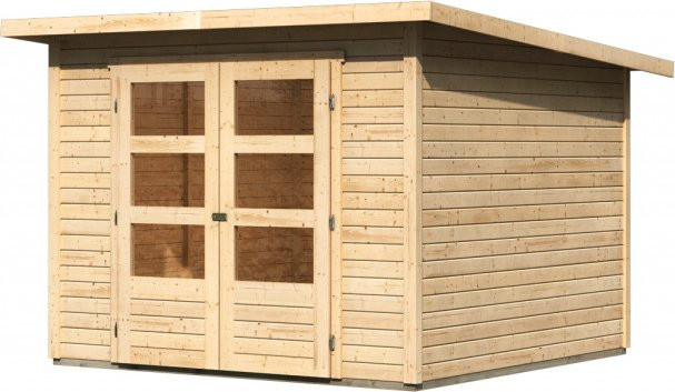 KARIBU Gartenhaus Stockach 4 aus Holz in Beige, B/H/T: 246 x 197 x 246 cm - Bild 2