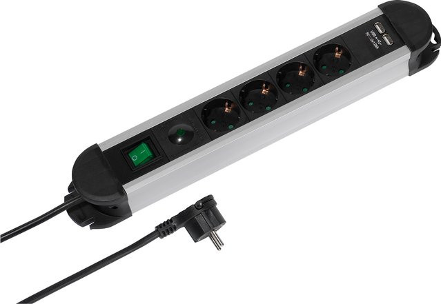 Vivanco 4-fach Steckdosenleiste mit USB-Anschlüssen und Überspannungsschutz in Weiß - Bild 1