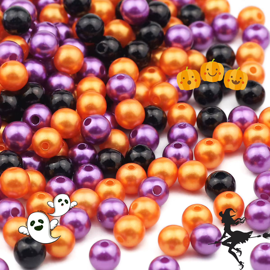 wlyees Perlen Acryl, 8mm, Bunt, Halloween, Unisex - Bild 3
