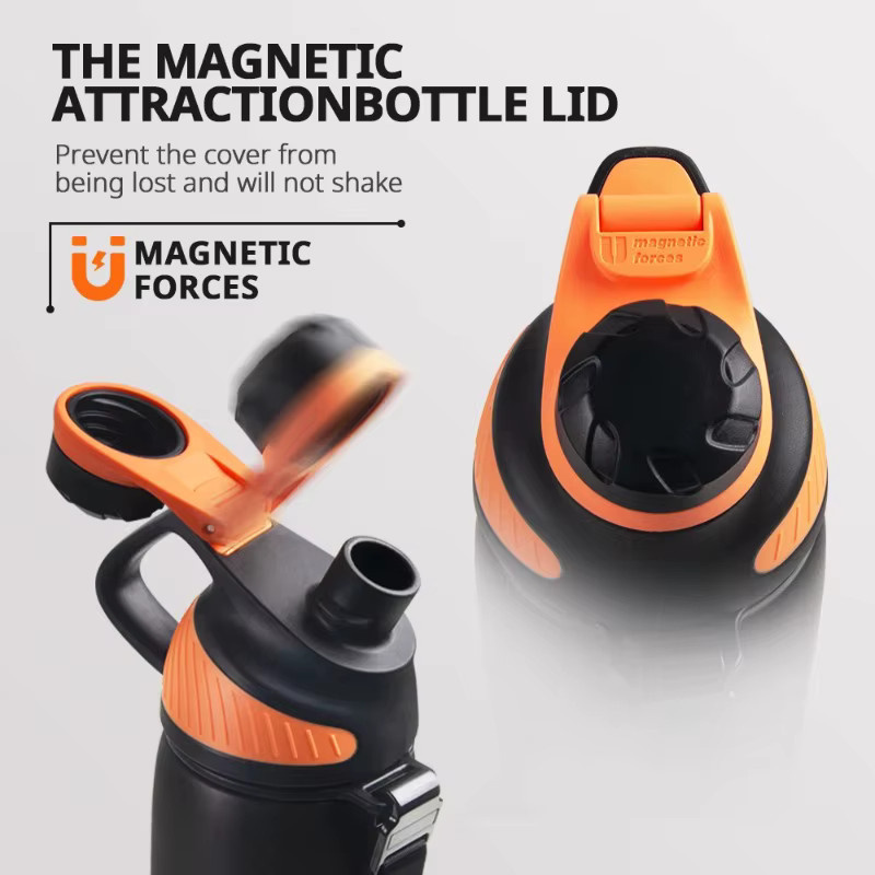 Fjbottle Thermosbecher aus Edelstahl mit magnetischem Deckel und doppelwandiger Isolierung, auslaufsicher, 1000 ml, Pink/Black - Bild 3