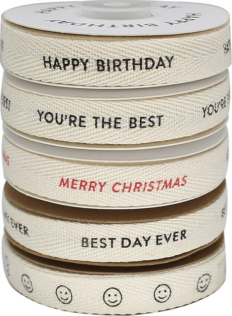OZXHIXU Baumwollband Twill aus Baumwolle in Beige und Weiß, 9,14 Meter für Geschenkverpackungen, Basteln und Dekoration - Bild 1