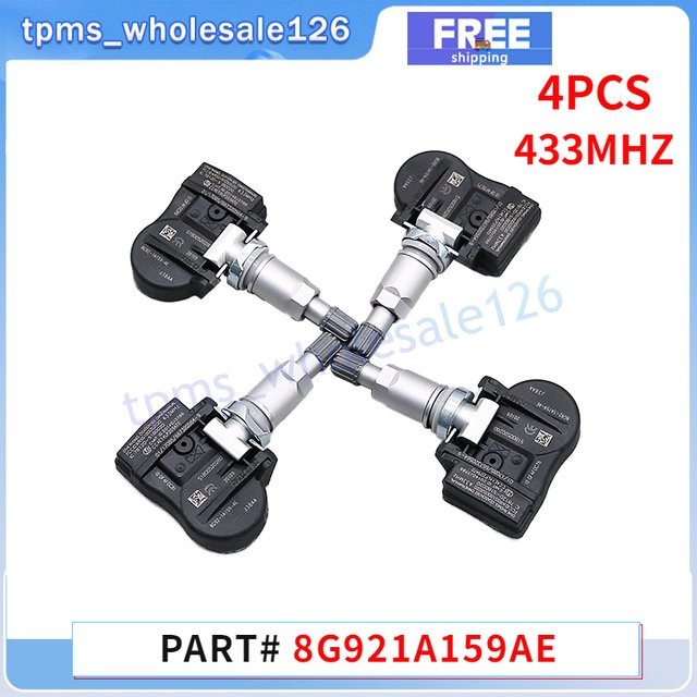 GANGLE Reifendruckkontrollsystem TPMS Set 4 Stück für Ford Mondeo S-Max Galaxy Schwarz - Bild 1