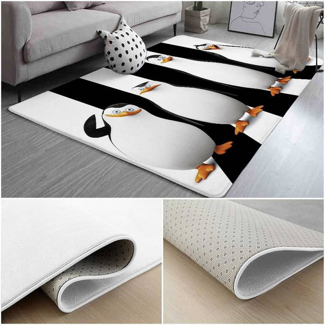 52TOYS Madagaskar Pinguine Saugfähige Bodenmatte, Mehrfarbig, B/T: 60,0 x 40,0 cm - Bild 1