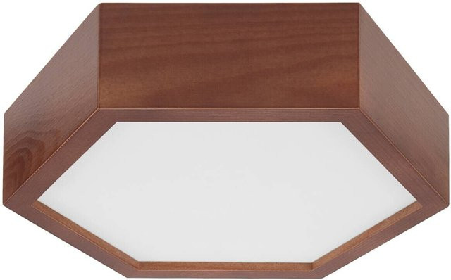 Lamkur Deckenleuchte rustikal aus Holz und Glas in Braun und Transparent, B/H/T: 33 x 12 x 33 cm - Bild 1