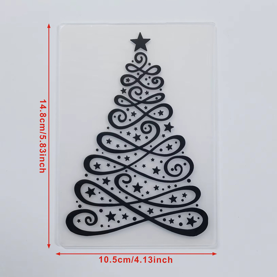 Strukturierter Bastelordner mit geprägten Weihnachtsbaumhintergründen für Karten, Collagen und Papierhandwerk - Bild 2