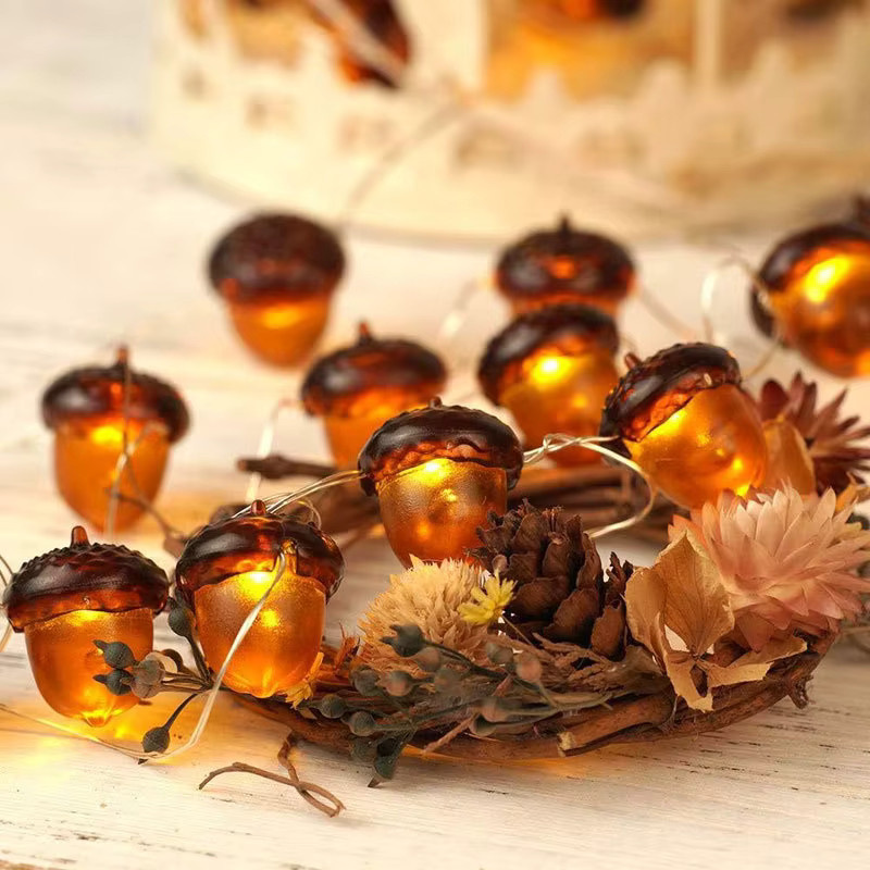 Batteriebetriebene Eichel Lichterkette mit 30 LEDs für herbstliche Thanksgiving Dekorationen - Bild 5