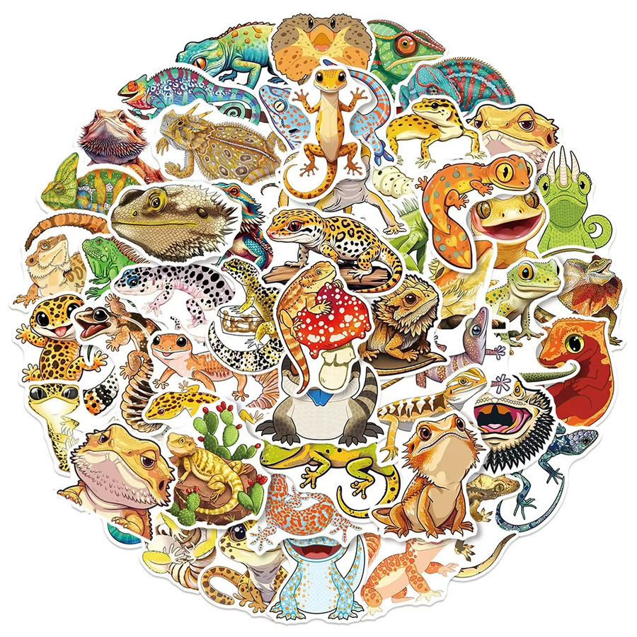 Rspctou Cartoon-Reptilien- und Eidechsen-Aufkleber, Tier-Sticker - Bild 2