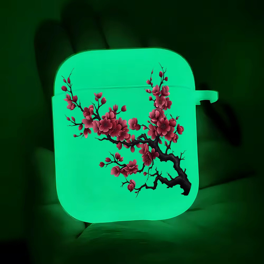 Rosa Blumen-Nachtlicht Silikon-Schutzhülle für Apple AirPods 4, 3, 2, 1 und AirPods Pro 2, 3, Pro - Bild 2