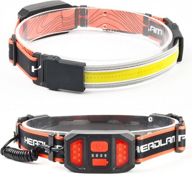 Aolamegs LED-Stirnlampe mit Rücklicht und breitem Strahl, wiederaufladbare Stirnlampe als Schutzhelm-Zubehör - Bild 1