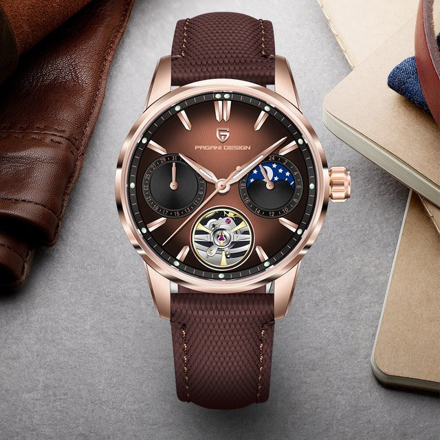 PAGANI DESIGN Armbanduhr, Automatik, Gold, Mondphase, Herren - Bild 1