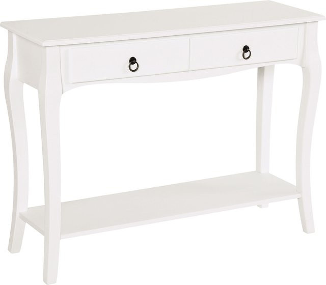 HOMCOM Konsolentisch Sideboard mit 2 Schubladen und Holzfüßen in Weiß, B/T/H: 100 x 33 x 75 cm - Bild 1