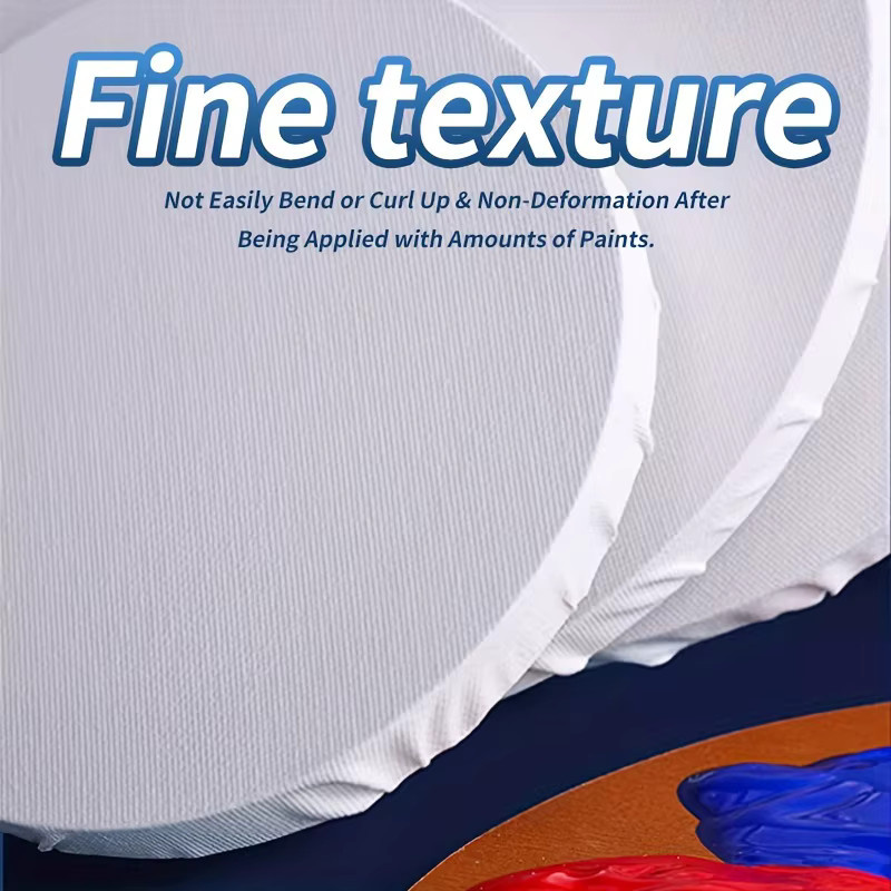 Marie's Art Set aus 2 runden Leinwänden, weiß, gespannt und vorbereitet für Öl- und Acrylmalerei - Bild 3