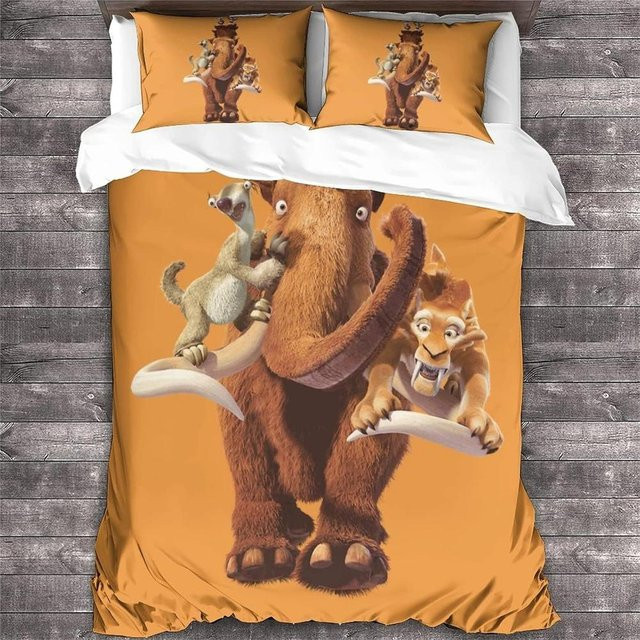 Lodestar Eiszeit Bettwäscheset mit 3D-Druck aus Mikrofaser, Farbe Orange, B/H: 70 x 133 cm - Bild 1