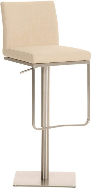 TPFLiving Barhocker Panda mit Edelstahlgestell und Stoffbezug in Creme/Beige, 360 Grad drehbar - Bild 1