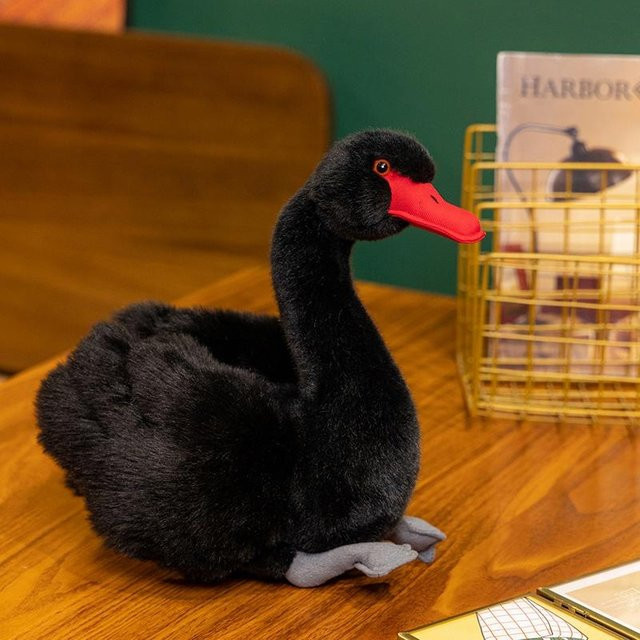 Simulations Gans Plüschtier, Schwarz Weiß, 24cm - Bild 1
