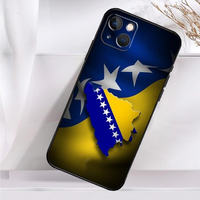 Handyhülle mit Bosnien Flagge Design für Apple iPhone Modelle in Blau - Bild 1