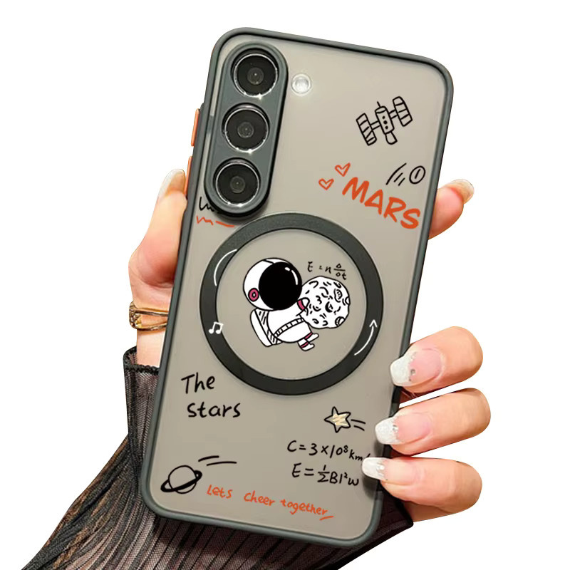 Magnetische Handyhülle Mars-Astronaut für Samsung Galaxy S26 S25 S24 Ultra Plus S25 FE A57 A17 A36 A16 5G Acryl-Cover in Schwarz - Bild 2