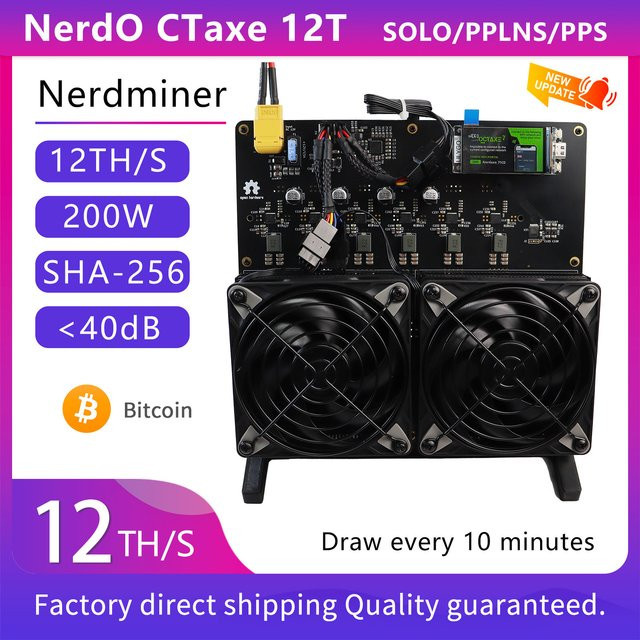 NerdOCTAXE Bitcoin Mining-Maschine 2026 mit 9,6 TH/s Hash-Rate, Schwarz - Bild 1