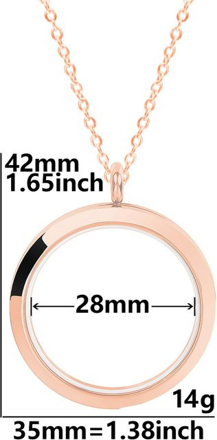 Binchi Outdoor Product Halskette, Medaillon Anhänger, Edelstahl, Roségold, 60cm, Unisex - Bild 1
