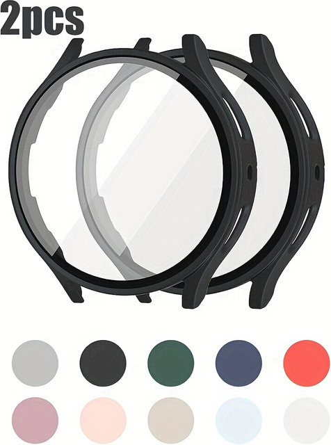 samusak Uhrengehäuse + Glas für Samsung Galaxy Watch Serie 4 5 6 7, Kunststoff, Silikon, midnight blue, Unisex - Bild 1