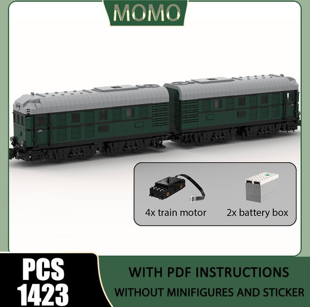Moc DB-Baureihe V188, Eisenbahn-Zugmodell, Bausteine, Konstruktionsspielzeug - Bild 1