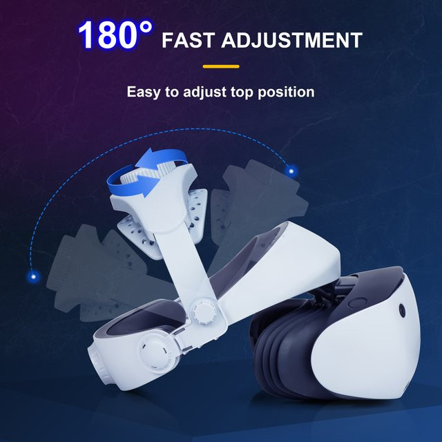 Verstellbarer Kopfgurt für Sony PS VR2 VR-Brille in Weiß als einziehbarer Headset-Ständer und Erweiterungszubehör für PlayStation VR2 - Bild 1