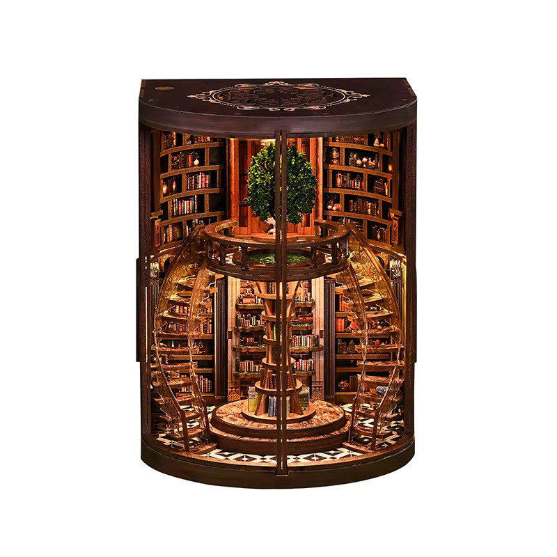 zuuton 3D Holzpuzzle Magisches Bibliotheks-Haus-Set, mit LED-Beleuchtung - Bild 3
