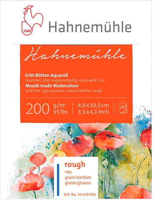 Hahnemühle Aquarellblock rau naturweiß 200g/m2 mit 20 Blatt B: 8,0 cm x H: 10,5 cm - Bild 1