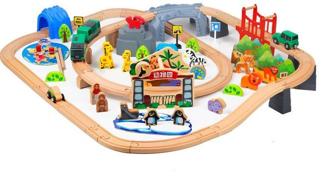 Binchi Keji Travel Zoo Eisenbahn Zug Set, Lernspielzeug, 82 Teile, ab 4 Jahren - Bild 1
