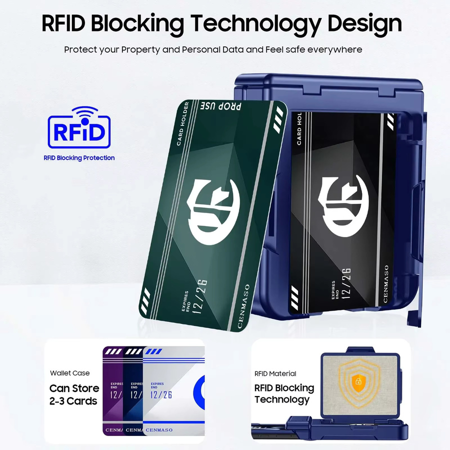 Motorola Razr 2025/2024 Handyhülle mit Kartenhalter und Scharnierschutz, RFID-blockierend und stoßfest, Blau - Bild 2