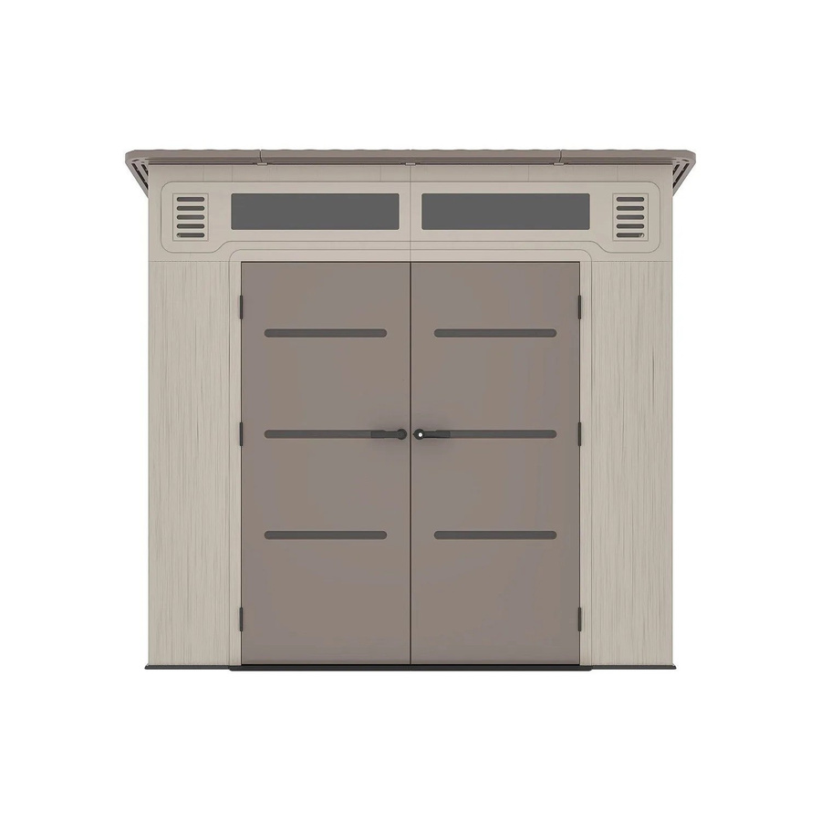 Vente-unique Schrebergartenhaus Anteva aus HDPE-Kunststoff in Braun und Beige mit Pultdach und Höhe: 237 cm - Bild 2