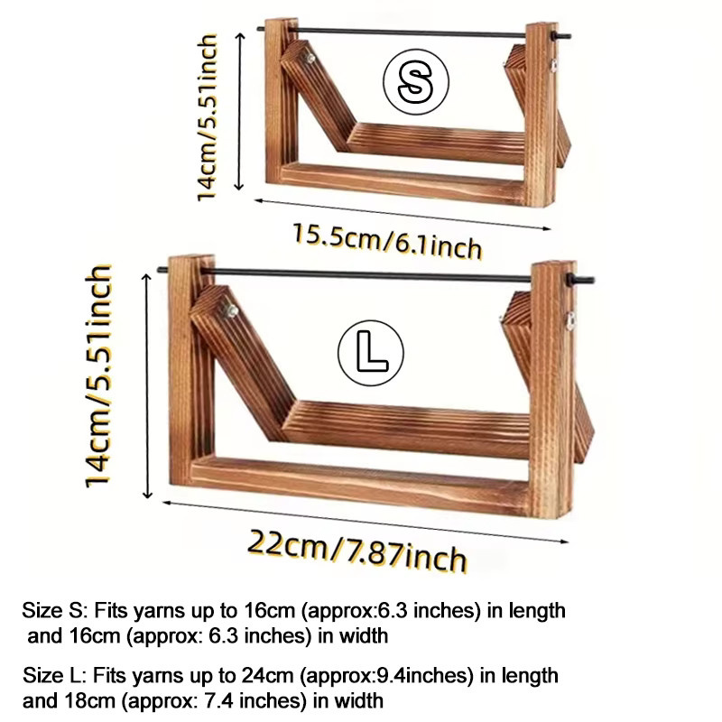 Holz Garnrollenhalter Organizer in Braun für Stricken und Häkeln - Bild 4
