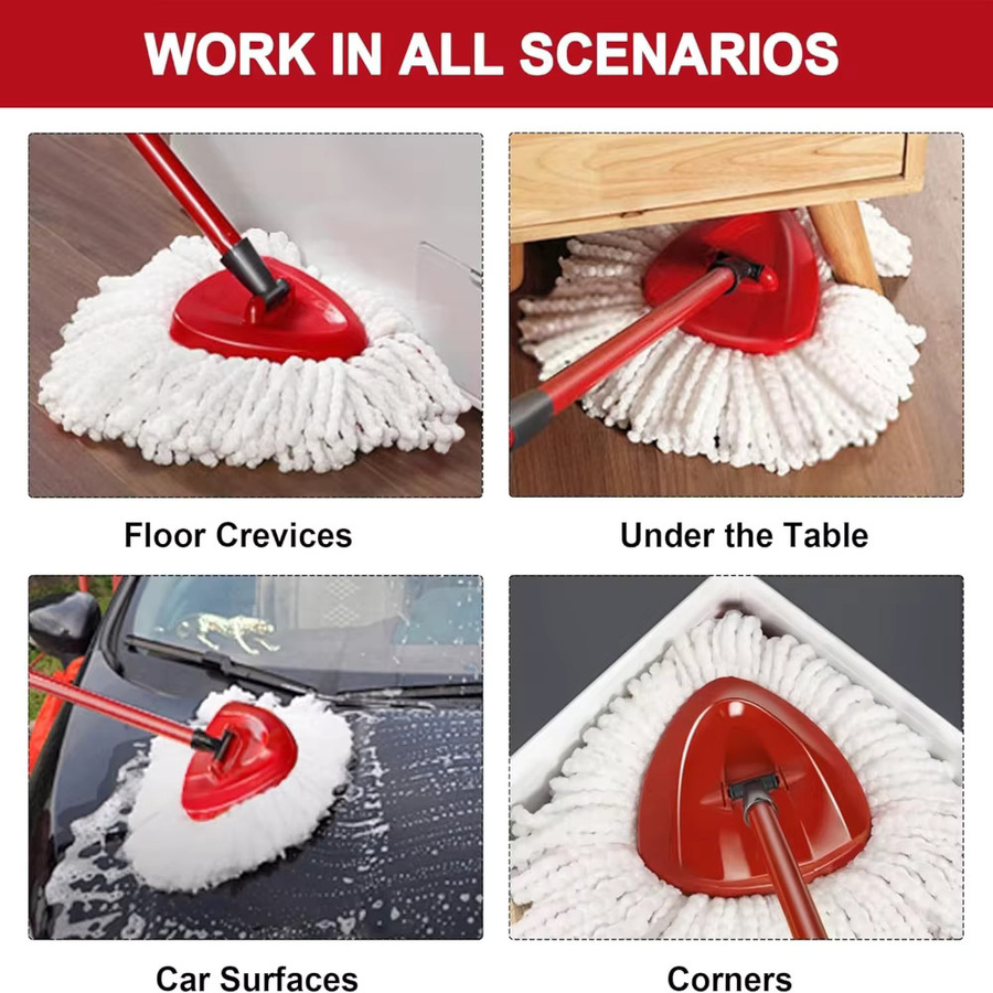 O-Cedar EasyWring Mikrofaser-Spin-Mop-Ersatzköpfe in Weiß, waschbare Mop-Nachfüllungen für die Tiefenreinigung von Hartholz- und Fliesenböden - Bild 4