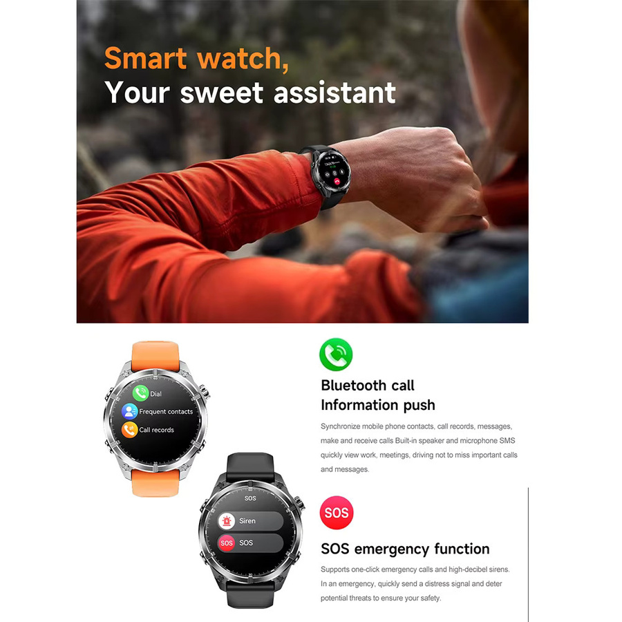 VALDUS VD40 Pro Smartwatch für Männer in Schwarz mit AMOLED Display, Kompass, SOS-Funktion, Anruf-Funktion, ChatAI-GPT und Herzfrequenzmessung - Bild 5