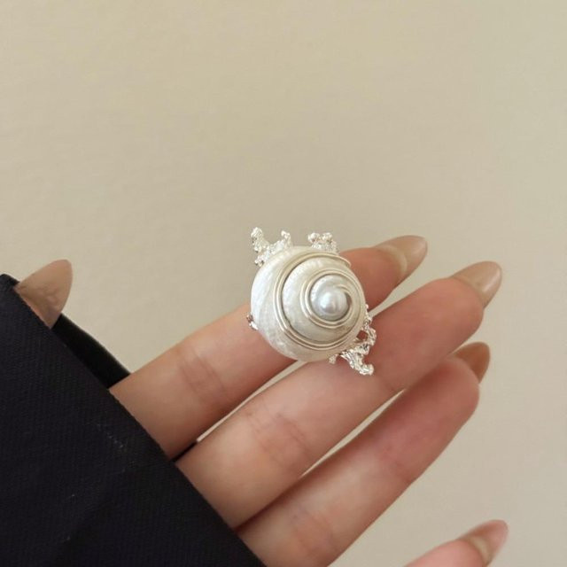 yeenbanine Ring, Muschel Schnecke, braun, Damen - Bild 1
