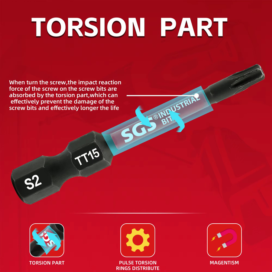 SGS Sicherheitsbit T15 aus S2-Stahl, manipulationssicher und magnetisch für Elektroschrauber - Bild 4