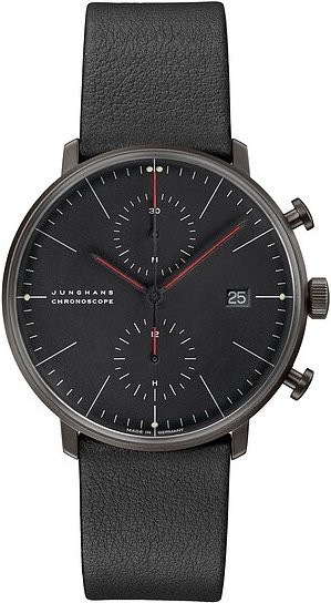 Junghans Chronograph, Automatik, Edelstahl, 40 mm, Leder, Herren - Bild 1