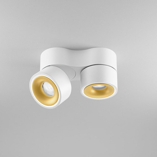 DLS Lighting Clippo Duo LED-Wand- und Deckenstrahler in Weiß und Gold aus Aluminium mit dim2warm Technologie und Casambi Steuerung - Bild 1
