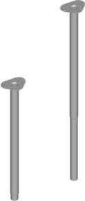 Element System Unterbau-Möbelfuß 11133 in Silber mit verstellbarer Höhe von 800 bis 1200 mm und einem Durchmesser von 59 mm - Bild 1
