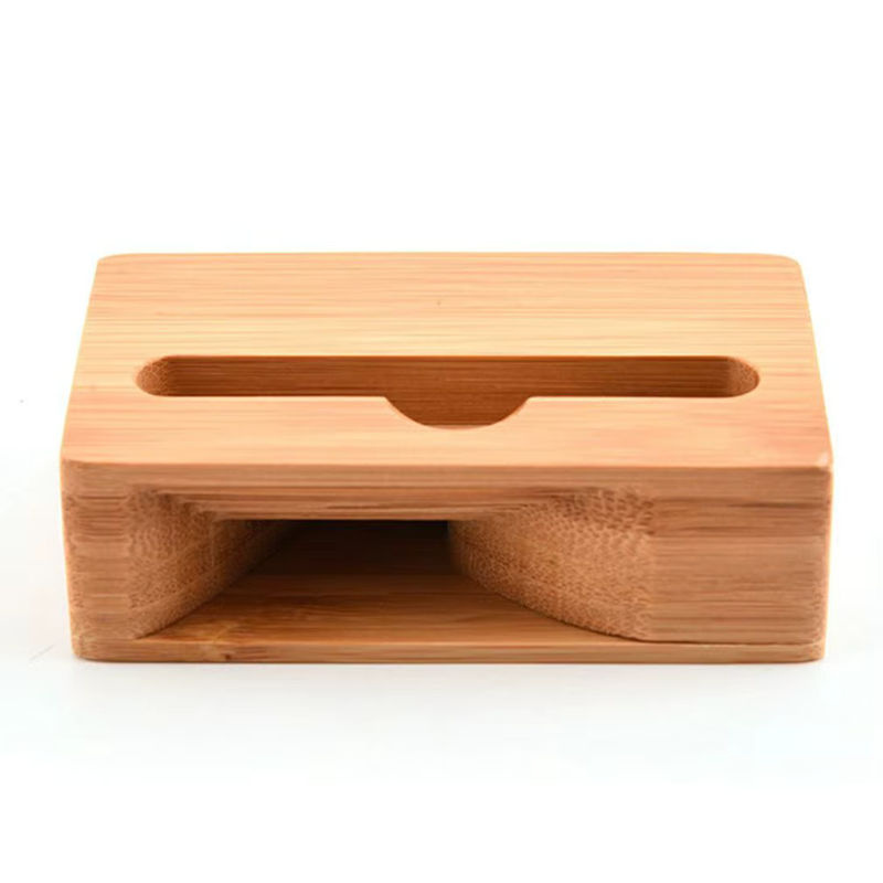 Bambus Lautsprecher Verstärker und Handy Halter aus Holz für Desktop-Ständer in Braun und Gelb - Bild 4