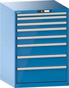 Lista Schubladenschrank 36x36E in Blau mit Schloss, B/T/H: 71,7 x 72,5 x 100,0 cm - Bild 1