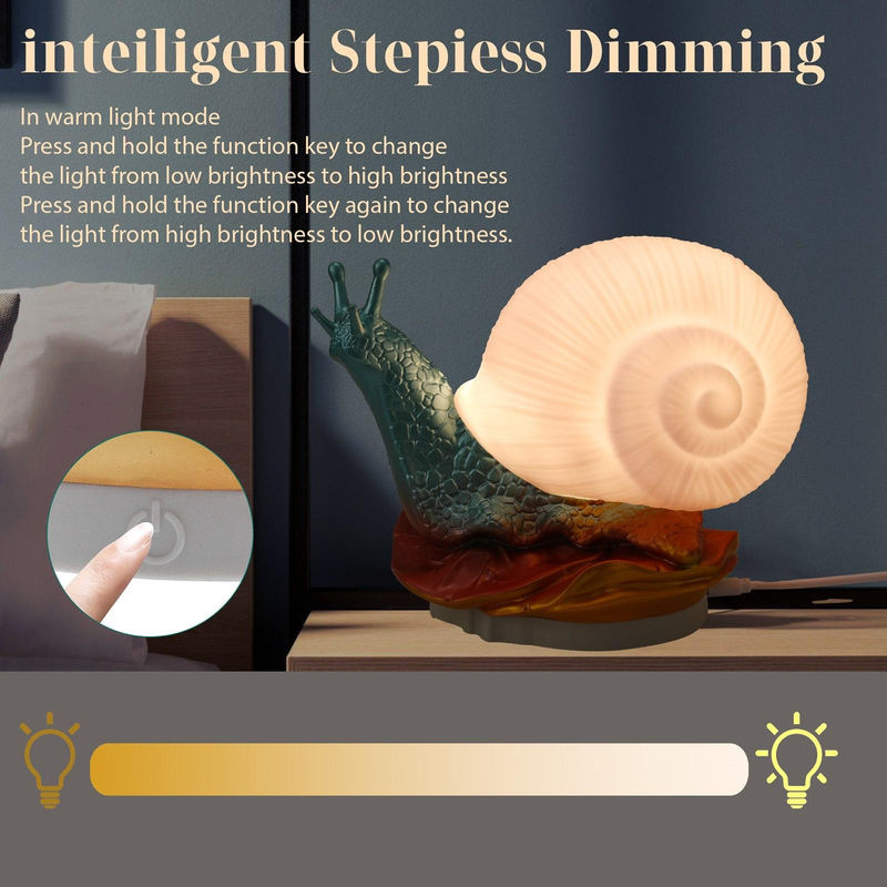 TOMTOP JMS LED Schnecken Nachtlicht Tischlampe mit Touch-Control und Dimmfunktion, bunt, USB-betrieben - Bild 4