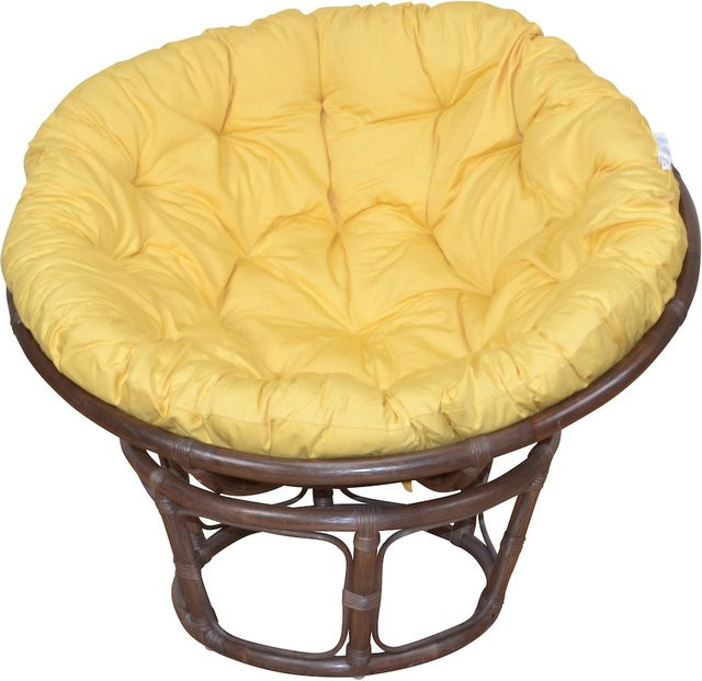 Papasansessel Hubi von Möbel direkt online in Gelb mit Rattan-Design im Boho-Stil - Bild 1