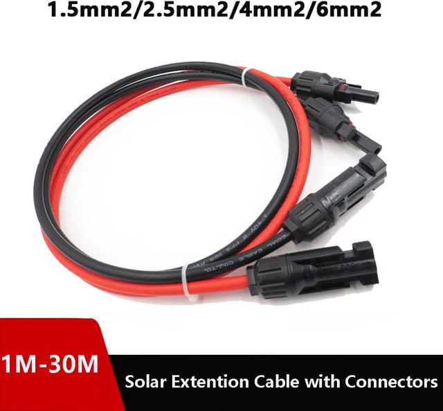 Sola Solar-Verlängerungs-DC-Kabel mit PV-DC-Anschluss für Solarpanel-Systeme in Schwarz und Rot - Bild 1
