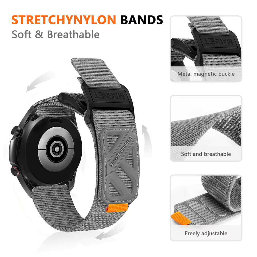 SZKOSTON Uhrenarmband Nylon, Magnetische Schnalle, Schwarz, Unisex - Bild 2