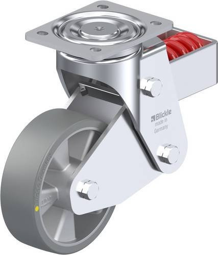 Blickle LHF-ALTH 160K-AS Lenkrolle gefedert in Silber und Grau mit 160 mm Rad-Durchmesser und 750 kg Tragfähigkeit - Bild 1